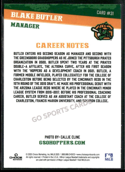 2025 Greensboro Grasshoppers Blake Butler