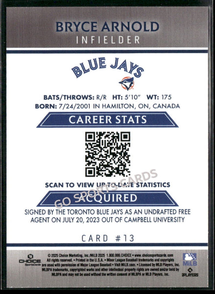 2025 Dunedin Blue Jays Bryce Arnold