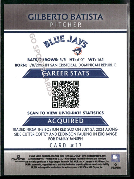 2025 Dunedin Blue Jays Gilberto Batista