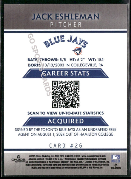 2025 Dunedin Blue Jays Jack Eshleman