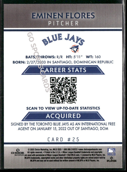 2025 Dunedin Blue Jays Eminen Flores