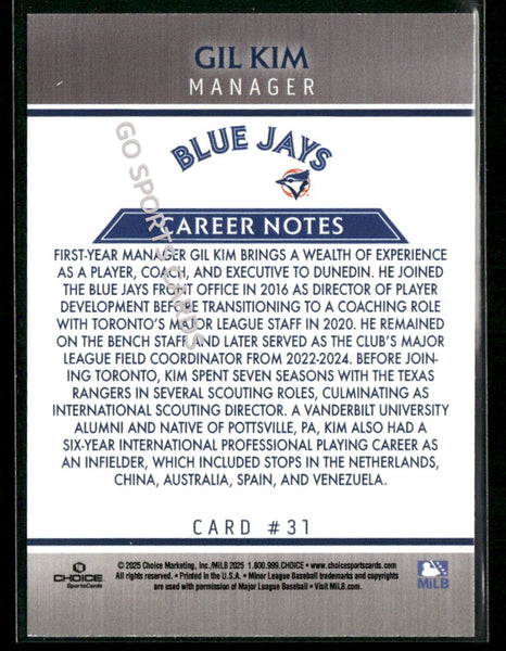 2025 Dunedin Blue Jays Gil Kim