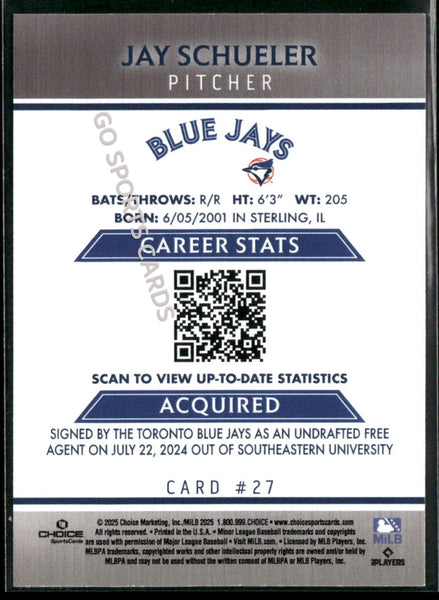 2025 Dunedin Blue Jays Jay Schueler