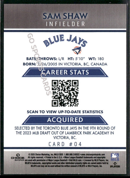 2025 Dunedin Blue Jays Sam Shaw
