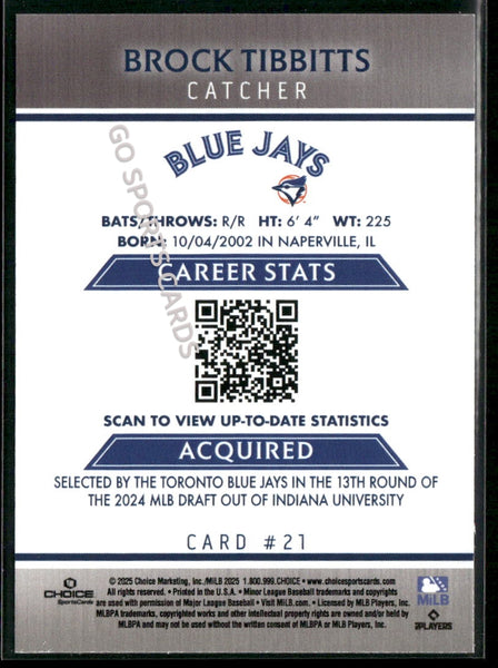 2025 Dunedin Blue Jays Brock Tibbitts