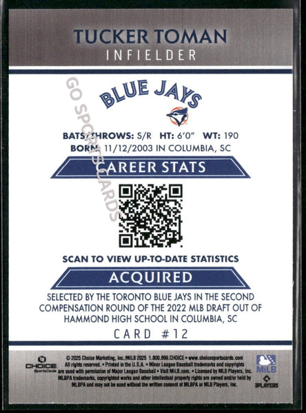 2025 Dunedin Blue Jays Tucker Toman