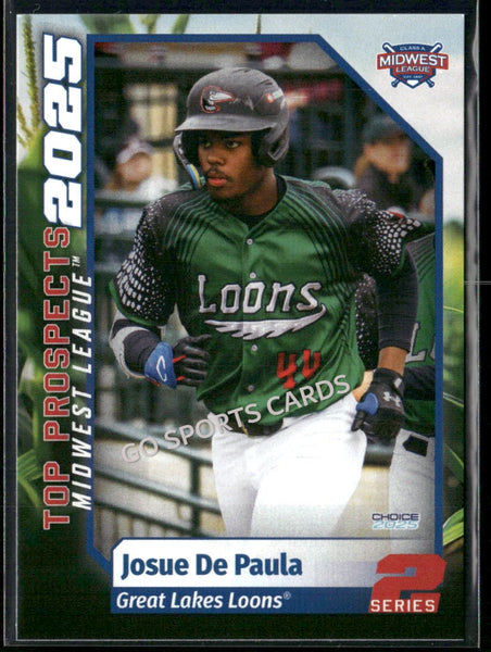 2025 Midwest League Top Prospects MWL 2nd Josue De Paula