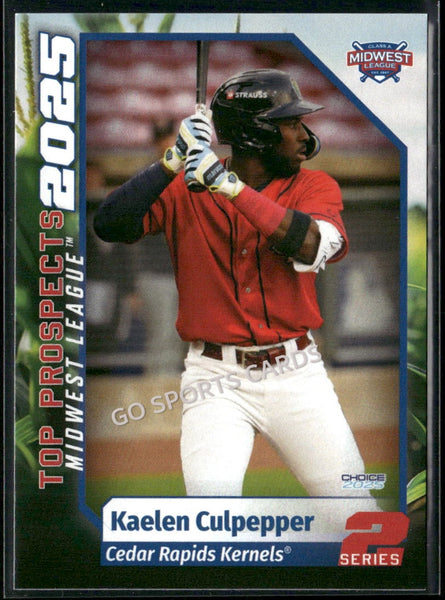 2025 Midwest League Top Prospects MWL 2nd Kaelen Culpepper