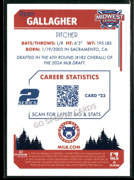 2025 Midwest League Top Prospects MWL 2nd Ryan Gallagher