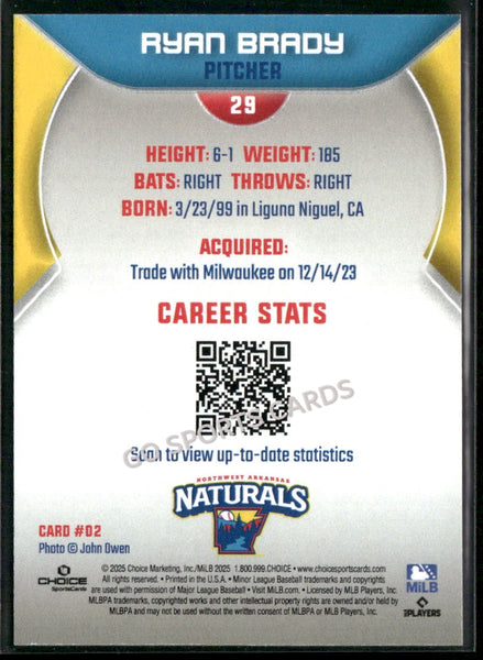 2025 Northwest Arkansas Naturals Ryan Brady