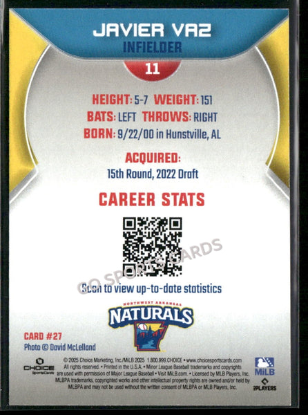 2025 Northwest Arkansas Naturals Javier Vaz