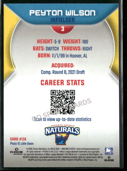 2025 Northwest Arkansas Naturals Peyton Wilson