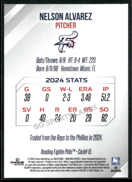 2025 Reading Fightin Phils 2nd Nelson Alvarez