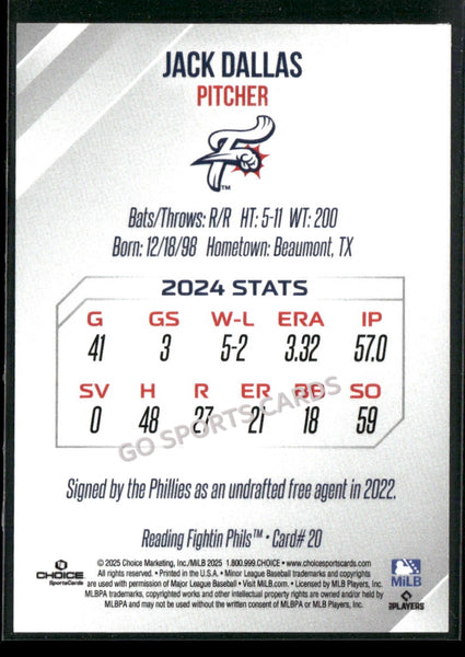 2025 Reading Fightin Phils 2nd Jack Dallas