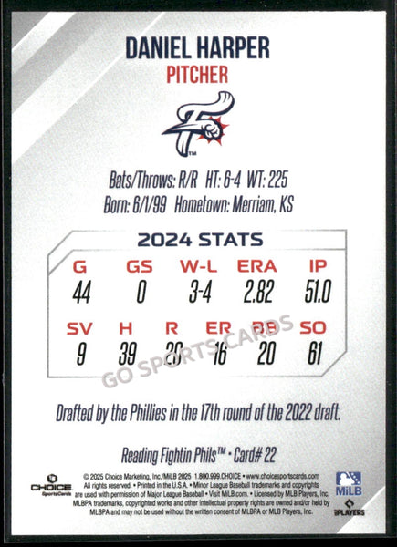 2025 Reading Fightin Phils 2nd Daniel Harper