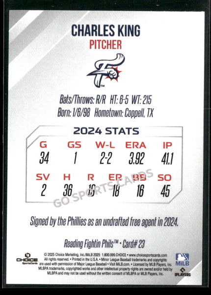 2025 Reading Fightin Phils 2nd Charles King