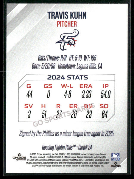2025 Reading Fightin Phils 2nd Travis Kuhn