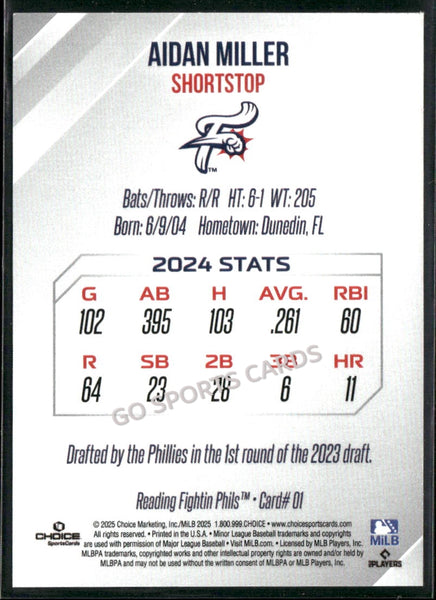 2025 Reading Fightin Phils 2nd Aidan Miller