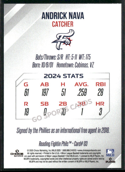 2025 Reading Fightin Phils 2nd Andrick Nava