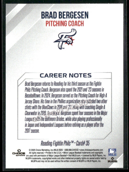 2025 Reading Fightin Phils 2nd Brad Bergesen