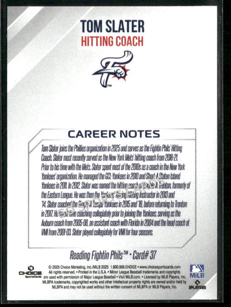 2025 Reading Fightin Phils 2nd Tom Slater