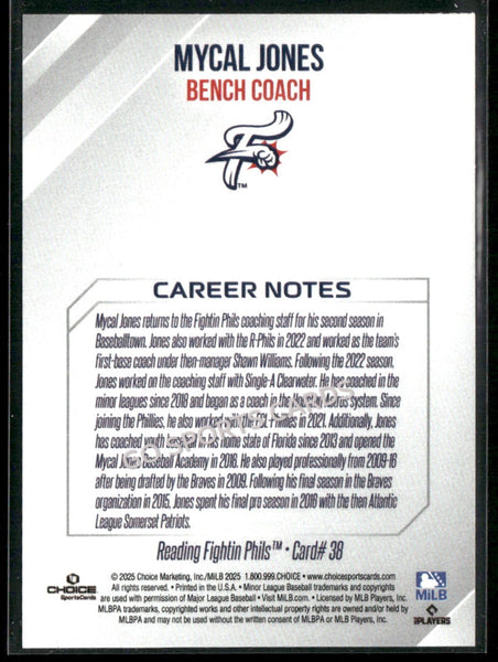 2025 Reading Fightin Phils 2nd Mycal Jones