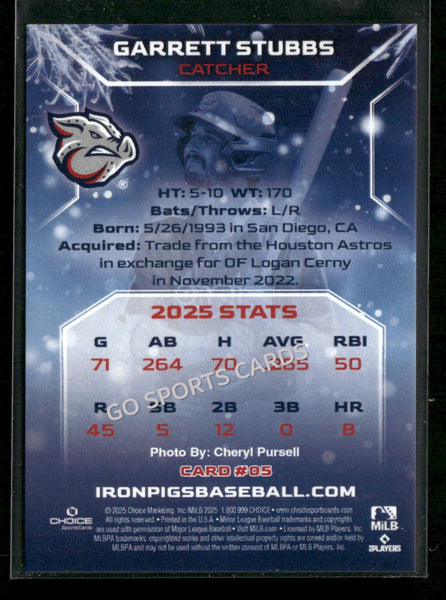 2025 Lehigh Valley IronPigs Holiday Garrett Stubb