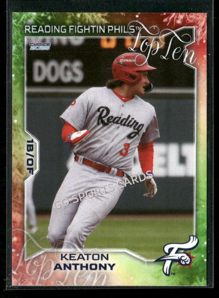2025 Reading Fightin Phils Holiday Top 10 Keaton Anthony