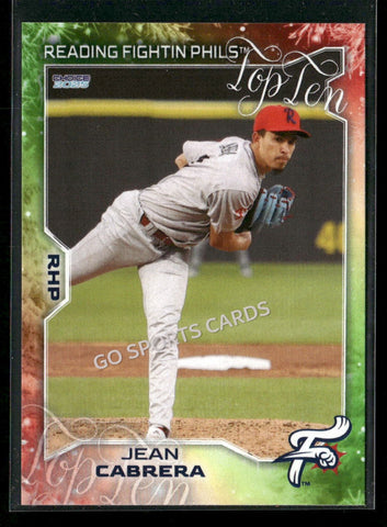 2025 Reading Fightin Phils Holiday Top 10 Jean Cabrera