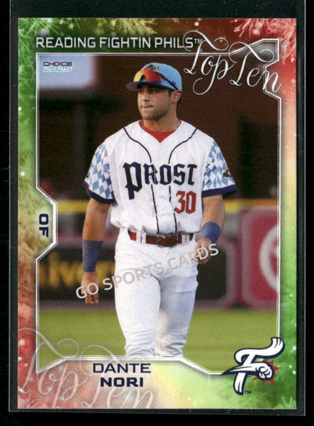 2025 Reading Fightin Phils Holiday Top 10 Dante Nori