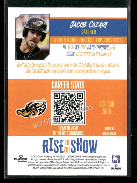 2025 Akron Rubberducks Rise to the Show Jacob Cozart