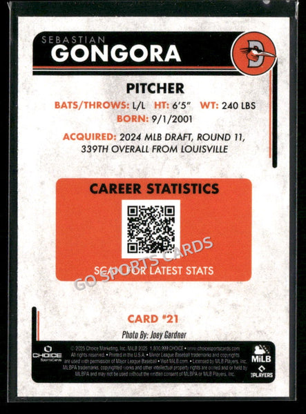 2025 Delmarva Shorebirds Sebastian Gongora
