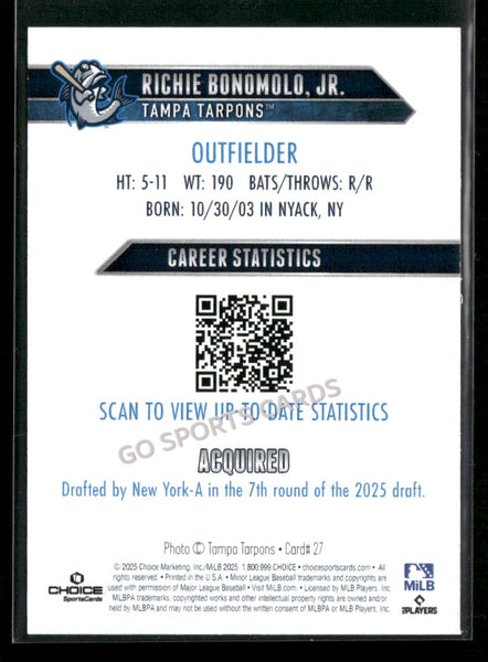 2025 Tampa Tarpons Richie Bonomolo Jr