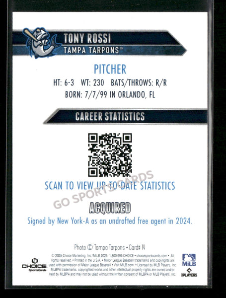2025 Tampa Tarpons Tony Rossi