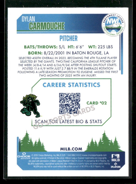 2025 Northwest League Top Prospects NWL #2 Dylan Carmouche
