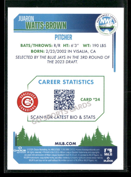 2025 Northwest League Top Prospects NWL #2 Juaron Watts Brown