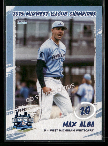 2025 West Michigan Whitecaps Champions Max Alba