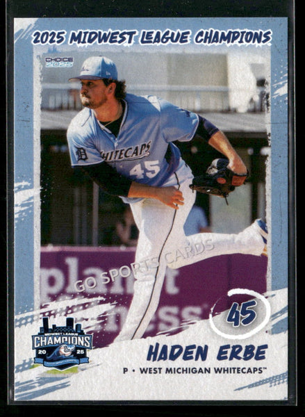 2025 West Michigan Whitecaps Champions Haden Erbe