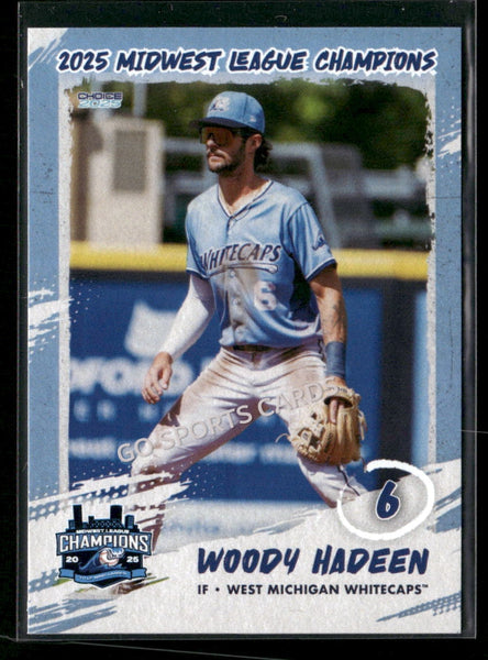 2025 West Michigan Whitecaps Champions Woody Hadeen