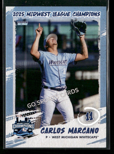 2025 West Michigan Whitecaps Champions Carlos Marcano