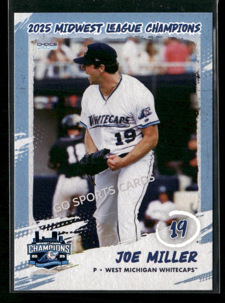 2025 West Michigan Whitecaps Champions Joe Miller