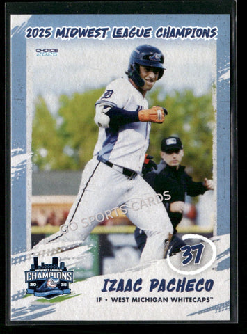 2025 West Michigan Whitecaps Champions Izaac Pacheco