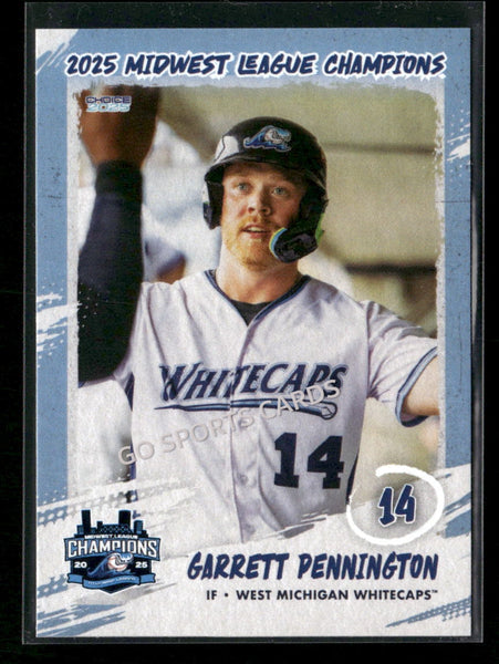 2025 West Michigan Whitecaps Champions Garrett Pennington