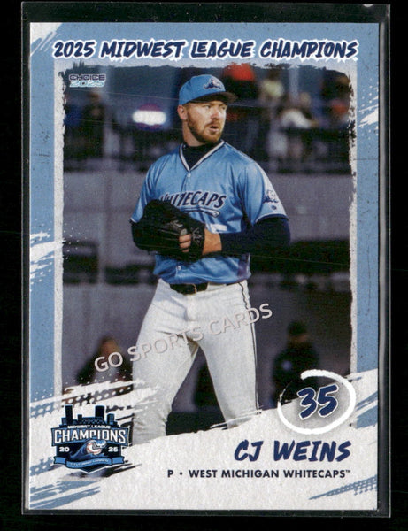 2025 West Michigan Whitecaps Champions CJ Weins