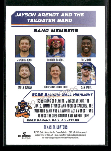 2025 Banana Ball All Stars Jayson Arendt Rodrigo Sanchez Tre Jones Kaden Bowler James Jimmy Strings Taubl Sam Taubl