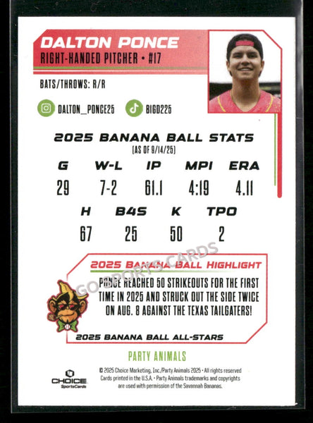2025 Banana Ball All Stars Dalton Ponce