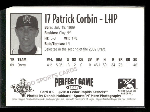 2010 Cedar Rapids Kernels Patrick Corbin