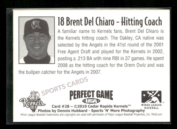2010 Cedar Rapids Kernels Brent Del Chiaro