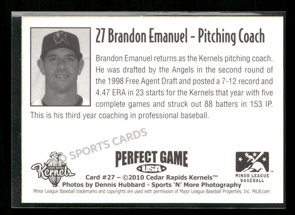 2010 Cedar Rapids Kernels Brandon Emanuel