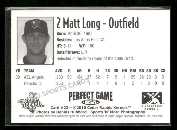 2010 Cedar Rapids Kernels Matt Long